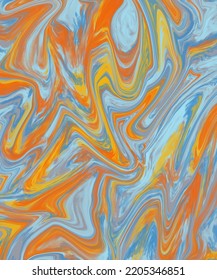 An Abstract Pattern Whose Color Texture Is Taken From The Color Tone Of A Sea Slug Or Nadibranch.  Basic Colors Orange, Blue, And Yellow