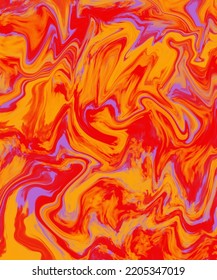 An Abstract Pattern Whose Color Texture Is Taken From The Color Tone Of A Sea Slug Or Nadibranch.  Basic Colors Orange, Red, And Purple.