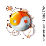 abstract pattern with a yin yang symbol