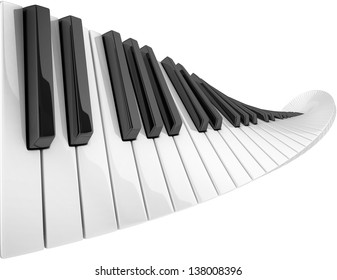 Abstract Piano Keyboard Wave