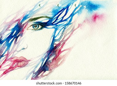 Watercolor Portrait Images Stock Photos Vectors Shutterstock