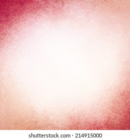 abstract pink background design, border has dark pink and peach color edges of rough distressed vintage grunge texture, pale soft opaque white center 