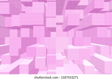 Abstract pink digital blocks background