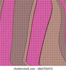 Abstract Pink Mauve Purple Grid And Line Texture Background. Illustration With No Reference.