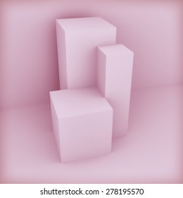 Abstract Pink Pedistal Or Presentation Show Display. May Be Used For A Graphic Art Or Product Background.