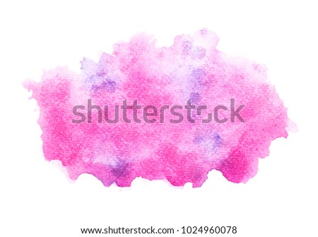 abstract pink watercolor stains on white background.wet on paper art design
