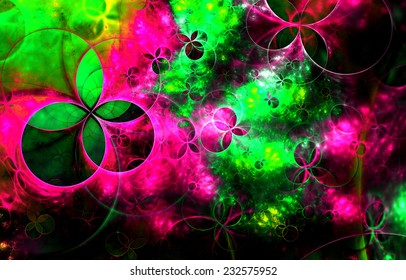 Abstract Pinkgreenyellow And Black Background In High Resolution With A Detailed Space Abstract Pinkgreenyellow And Black Background In High Resolution With A Detailed Space