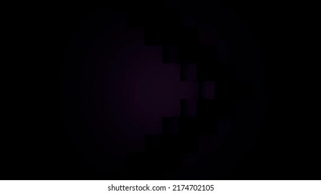 Abstract Pixelated Background With Blinking Squares In A Form Of Arrows. Design. Dim Dark Pattern With Pixels In Motion.