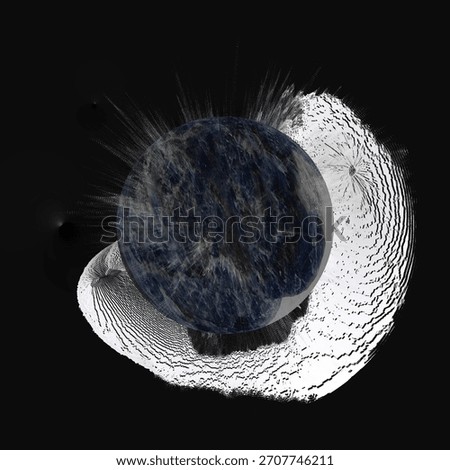 Abstract Planet Illustration with Unique Patterns and Intriguing Textures for a Modern Artistic Expression.