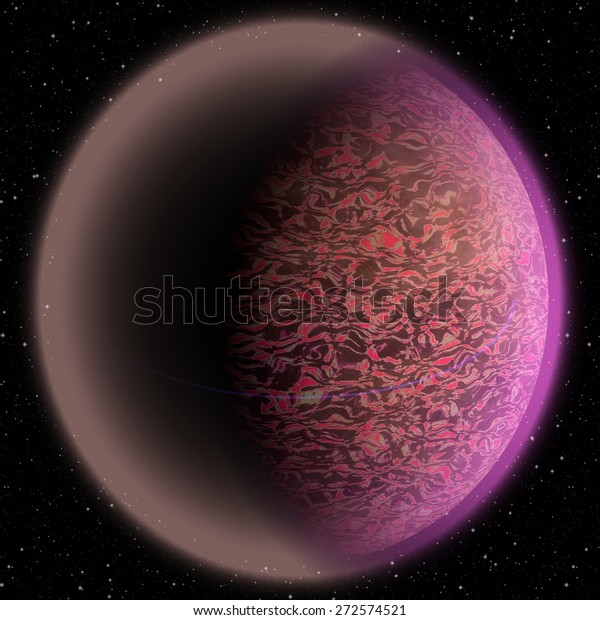 Abstract planet somewhere\
in dark space