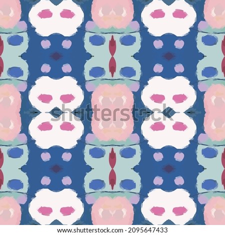 Abstract plants and flowers seamless pattern