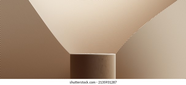 Abstract Podium Brown Background Concept For Product Presentation Branding. 3d Rendering Illustration