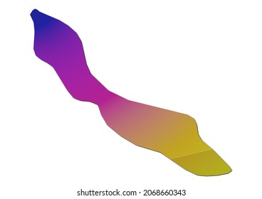 Abstract Polygon Map of CuraÃ§ao, CuraÃ§ao concept illustration. Travel or tourism or culture concept illustration.