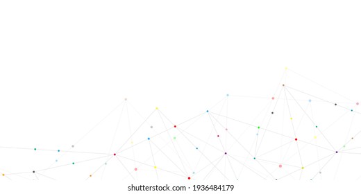 Abstrakter polygonaler Hintergrund mit Verbindungspunkten und Linien. Globale Netzwerkverbindung, digitale Technologie und Kommunikationskonzept. Hochwertige Illustration