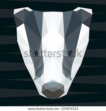 Abstract polygonal geometric triangle badger background for use in design for card, invitation, poster, banner, placard or billboard cover