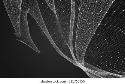 Abstract polygonal space low poly dark background with connecting dots and lines. Connection structure. 3d rendering - Shutterstock ID 511710355