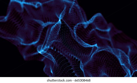 Abstract polygonal space low poly dark background with connecting dots and lines. Connection structure