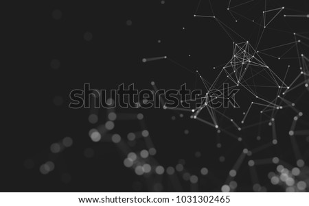 Abstract polygonal space low poly dark background with connecting dots and lines. Connection structure. 3d rendering