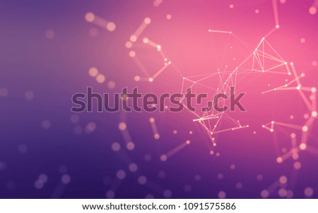 Abstract polygonal space low poly dark background with connecting dots and lines. Connection structure. 3d rendering