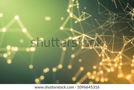 Abstract polygonal space low poly dark background with connecting dots and lines. Connection structure. 3d rendering