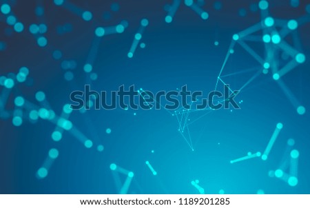 Abstract polygonal space low poly dark background with connecting dots and lines. Connection structure. 3d rendering