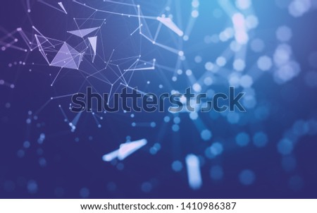 Abstract polygonal space low poly dark background with connecting dots and lines. Connection structure. 3d rendering