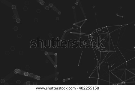 Abstract polygonal space low poly dark background with connecting dots and lines. Connection structure. 3d rendering