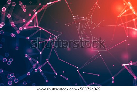 Abstract polygonal space low poly dark background with connecting dots and lines. Connection structure. 3d rendering
