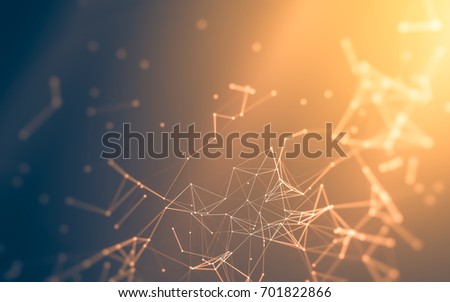 Abstract polygonal space low poly dark background with connecting dots and lines. Connection structure. 3d rendering