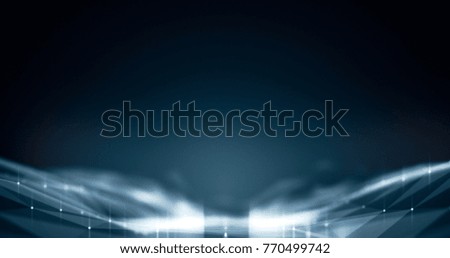 Abstract polygonal space low poly dark background with connecting dots and lines. Connection structure futuristic polygon concept.