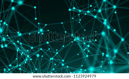 Abstract polygonal space with low polygons. Background with connecting dots and lines. Connection structure. 3d rendering backdrop