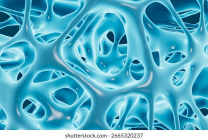 Abstract porous framework material background, nerve fibers background, bone mineral density background, 3d rendering. 3d illustration.