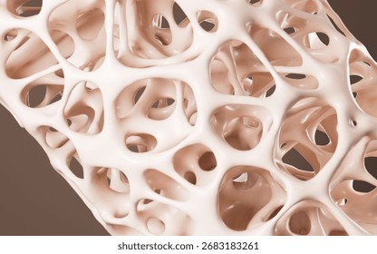 Abstract porous framework material background, nerve fibers background, bone mineral density background, 3d rendering. 3d illustration.
