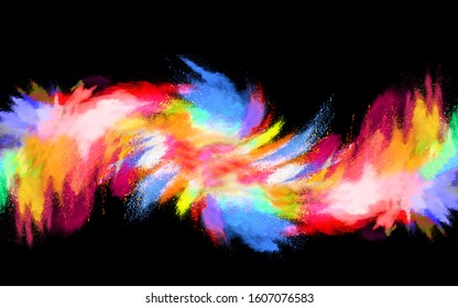 abstract powder splatted background. Colorful powder explosion on white background. Colored cloud. Colorful dust explode. Paint Holi. - Shutterstock ID 1607076583