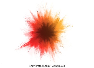 Abstract powder splatted on white background.