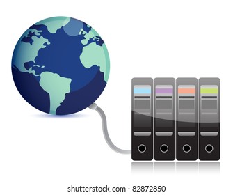 abstract presentation of the server on earth