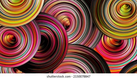 Abstract psychedelic fractal background of stylized watercolor illustration, colored chaotically blurred spots and paint strokes of different sizes and shapes