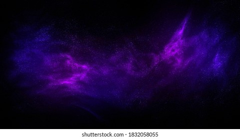 Abstract Purple Background With Galaxy Nebula