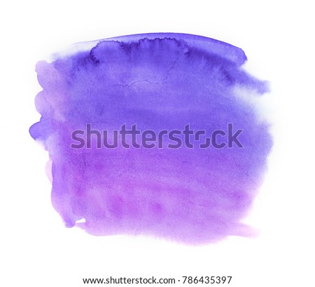 Abstract purple bright watercolor background isolated on white background. Pattern or texture
