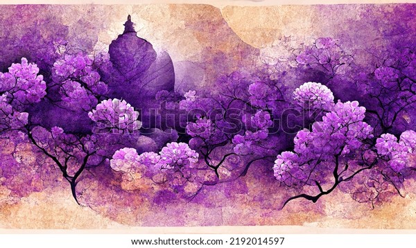 abstract purple floral massage aromatherapy nature health zen peace background, illustration
