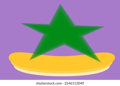 abstract purple modern minimalist wallpaper, with yellow surfboard blur accents and green noise stars - Powered by Shutterstock