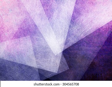 Abstract Purple And Pink Triangle And Rectangle Shapes On Dark Purple And Black Background, Artsy Random Pattern Layout With White Transparent Shapes With Brush Stroke Texture