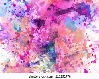 Abstract Purple And Pink Watercolor Splatter Background