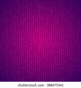 Abstract Purple Technology Background. Binary Computer Code. Programming, Coding And Hacker Concept. Raster Background Illustration.