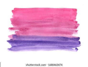 Abstract Purple And Violet Watercolor Painting Brush Stroke Background.