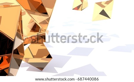 Abstract Pyramid Shape 3D Background Render.