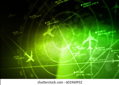 Abstract Radar With Targets In Action - 3D Rendering