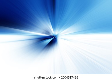 Abstract radial blur surface in in dark blue, light blue and white tones. Abstract blue background with radial, radiating, converging lines.  
