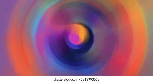 Abstract radial gradient with blur effect. Vibrant mix of purple, blue, and yellow creates a vortex-like look. Dynamic.