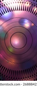 Abstract radial gradient pattern in various colors in the center. Symmetrical, minimal background wallpaper 